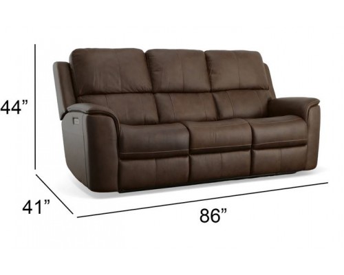 Henry Power Reclining Sofa with Power Headrests and Lumbar Brown